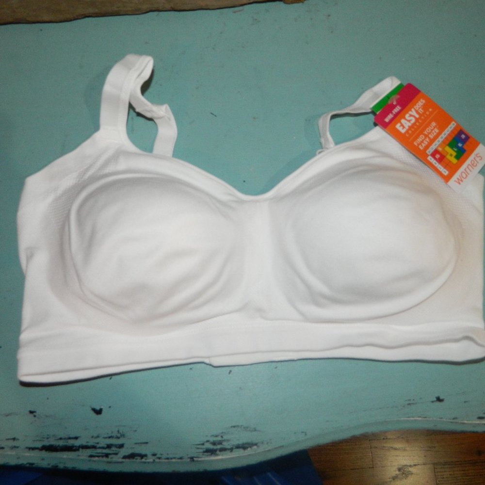 Warner's Wire-Free Easy Does It Contour Bra White Size Large (HH-38)
